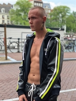Mr Riegillio MR Tracksuit Jacket - Black - Neon Stripe XS