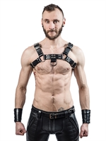 Mister B Leather Chest Harness Saddle Leather Black S
